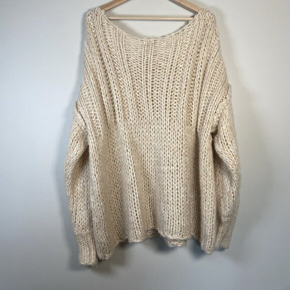 Free People Be There Knit Oversized Comfy Sweater Size Small Cozy Indie sleeze - Picture 7 of 12